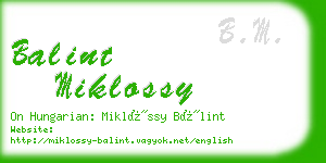 balint miklossy business card